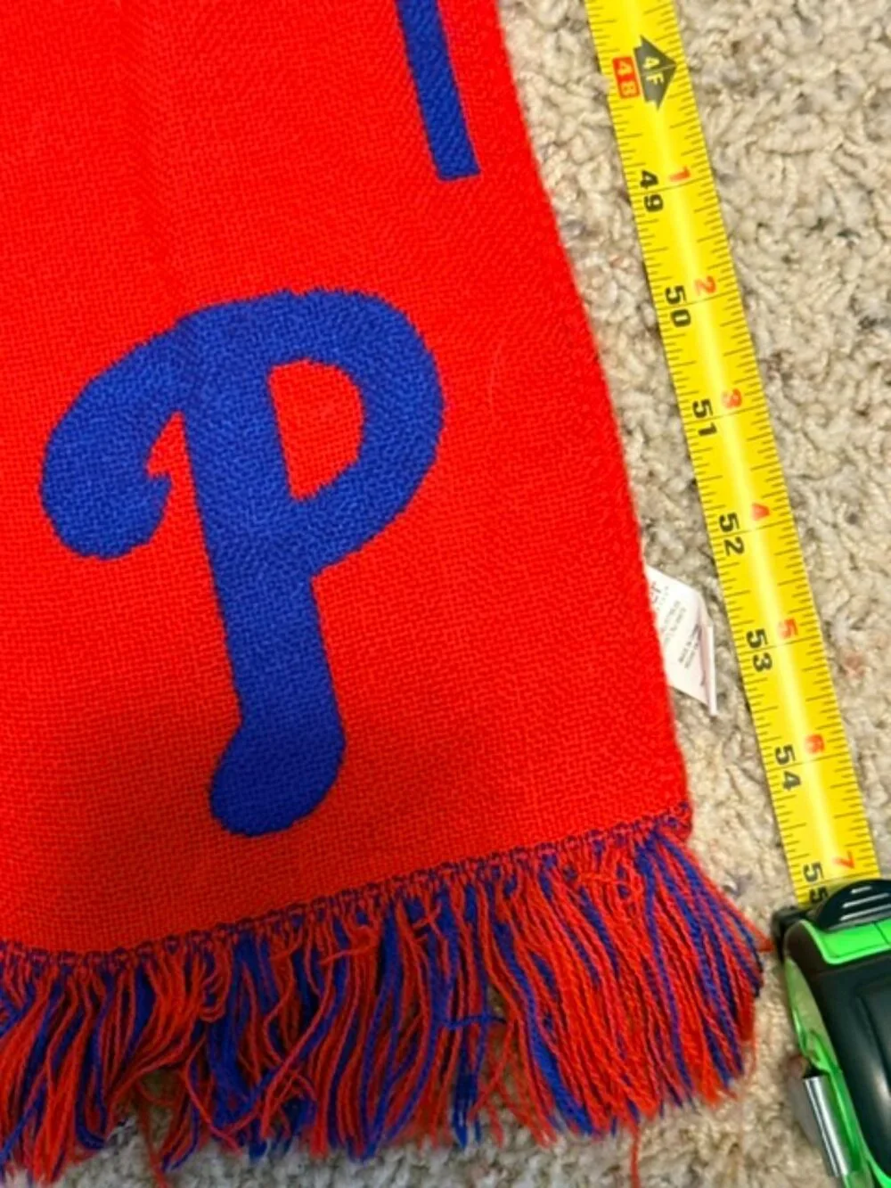 Vintage Philadelphia Phillies Scarf MLB Baseball Red Blue Winter Forever Schmidt